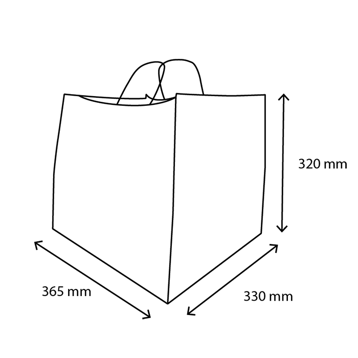 takeaware.nl Papieren tassen Papieren pizza tassen kraft 36,5+33x32cm BIO