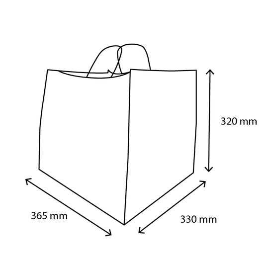 takeaware.nl Papieren tassen Papieren pizza tassen kraft 36,5+33x32cm BIO