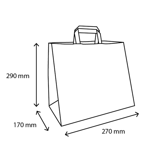 TakeAware.nl Papieren tassen Middel wit 80 gr. 27+17x29cm