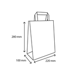 TakeAware.nl Papieren tasjes Klein wit 80 gr. 22+10x28cm