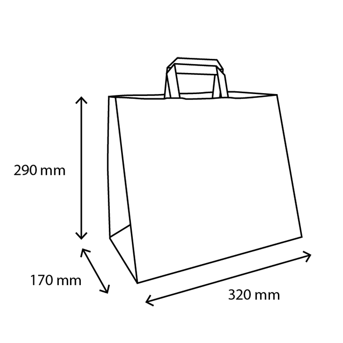 TakeAware.nl Papieren tassen Groot kraft 90 gr. 32+17x29cm