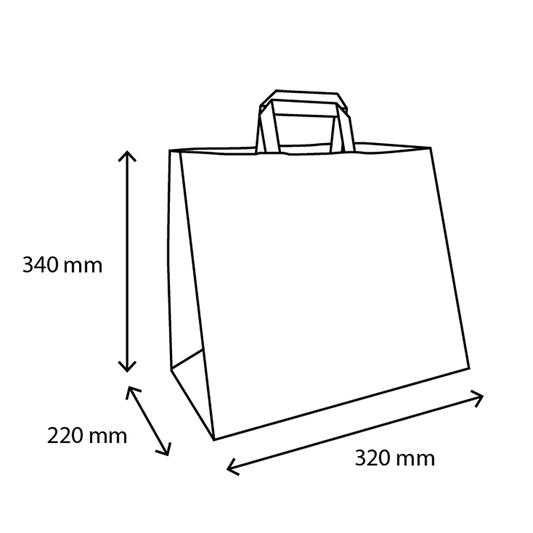 TakeAware.nl Papieren tassen Extra groot kraft 90 gr. 32+22x34cm