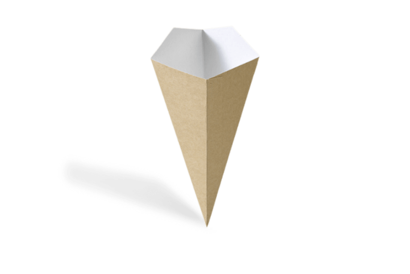 TakeAware.nl Puntzak groot 18,5x26,5cm kraft/wit