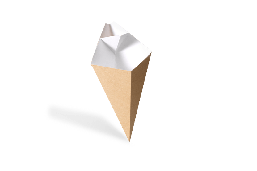 TakeAware.nl Puntzak klein met sausvak kraft/wit