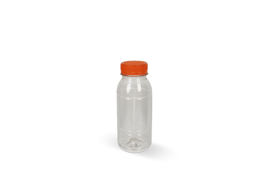 rPET bottle 250cc with orange cap