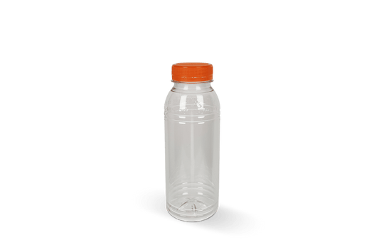 RPET bottle 330cc with orange cap (Shopify)