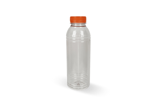 rPET bottle 500cc with orange cap