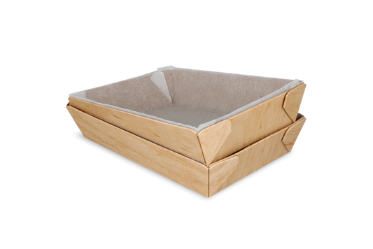 Houten snackbakje 144x100x35mm