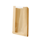 takeaware.nl Papieren zakken Broodzak met venster 16+20x22cm kraft