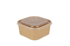 TakeAware.nl Maaltijdbakken en schalen Vierkante maaltijdbak karton 650ml Kraft 130mm