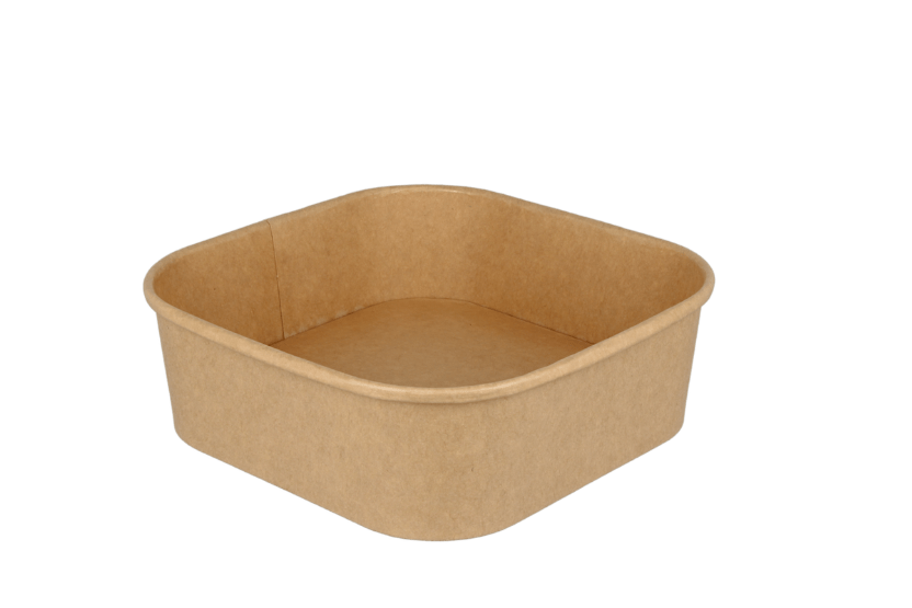 TakeAware.nl Maaltijdbakken en schalen Vierkante maaltijdbak karton 1000ml Kraft 170mm