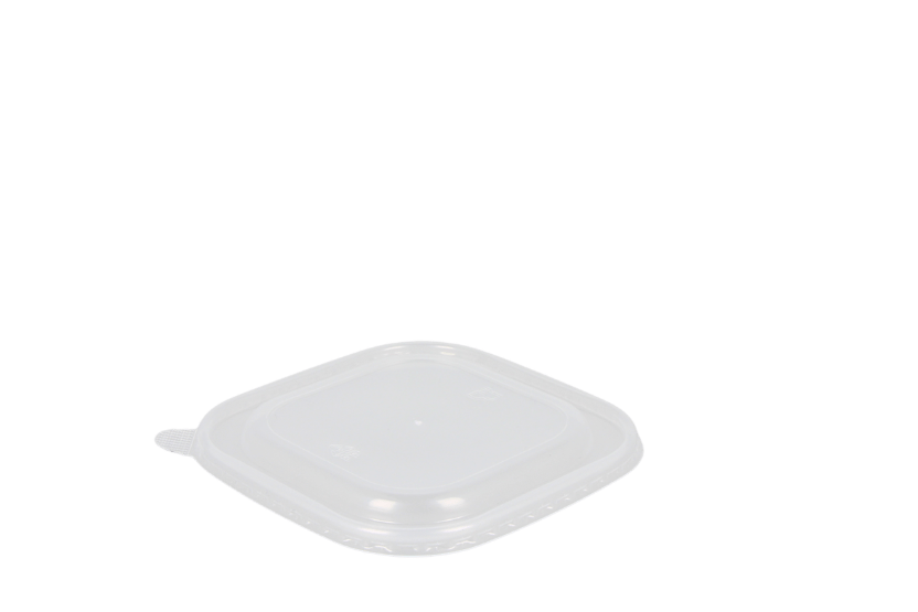 TakeAware.nl Maaltijdbakken en schalen Vierkante transparante deksel 130mm 500ml-650ml