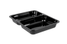 Black CPET tray 2 compartments  226x176x35 mm