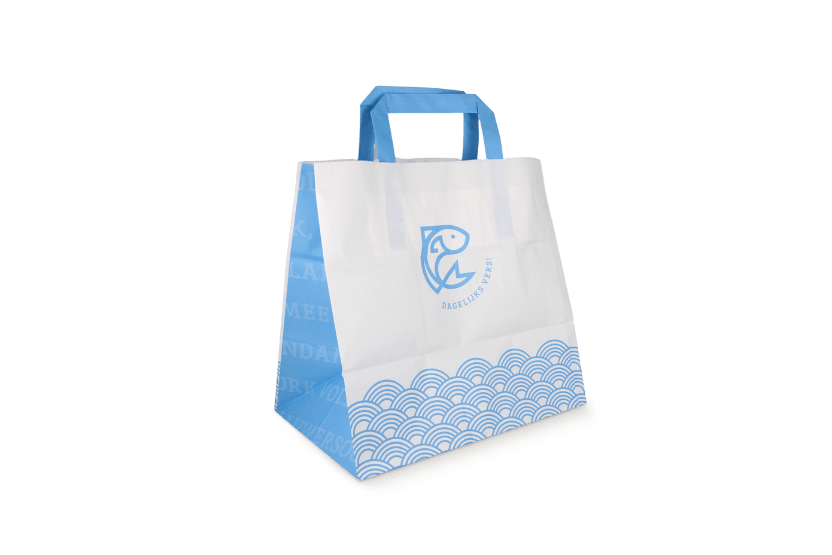 TakeAware.nl Papieren tassen Middel Vis 70 gr. 26+17x25,5cm