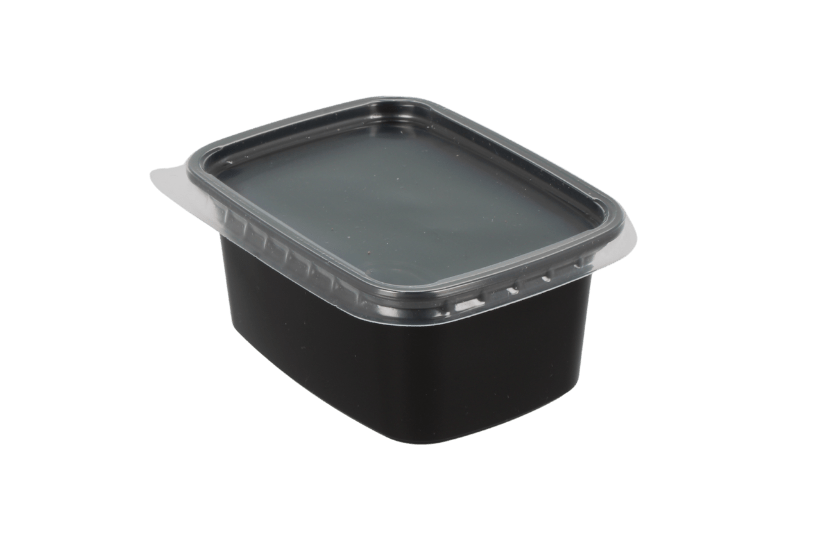 TakeAware.nl Sausbakjes 250ml 108mm rechthoekig zwart