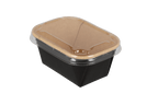 TakeAware.nl Sausbakjes 250ml 108mm rechthoekig kraft/zwart