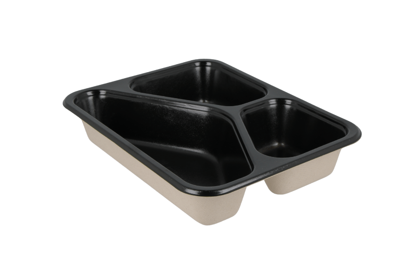 TakeAware.nl Suikerriet menutray 227x178x44mm 3vaks zwart CPET-lam