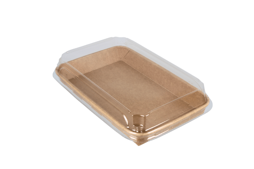 TakeAware.nl Sushi tray karton TA-07 + deksel 220x137x25 Kraft