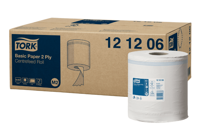 Tork Tork® M2 Basic Centerfeed Poetspapier Multifunctioneel papier 6x160m Wit (121206)