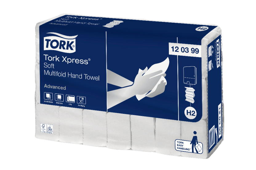 Tork Tork Xpress® H2 Zachte Multifold Handdoeken 2-laags 21x136 vellen Absorberend Wit (120399)