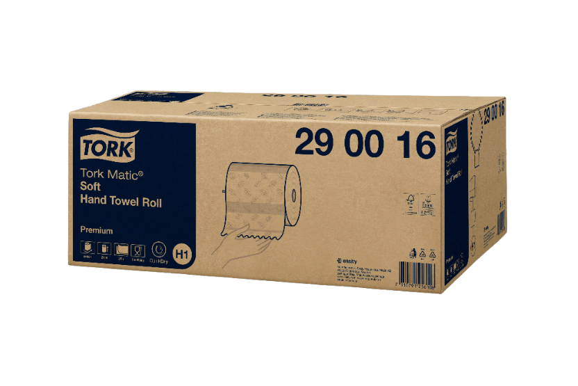 Tork Tork Matic® H1 Zachte Handdoekrol 6x100 m Wit met Blauw Leaf Premium (290016)