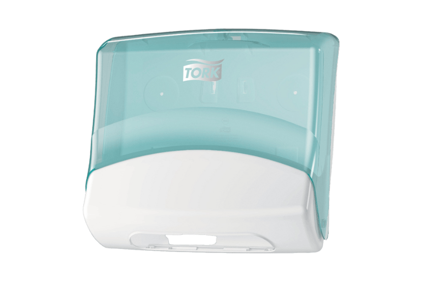 Tork Tork® W4 Gevouwen Reinigingsdoek Dispenser Wit en Turquoise (654000)