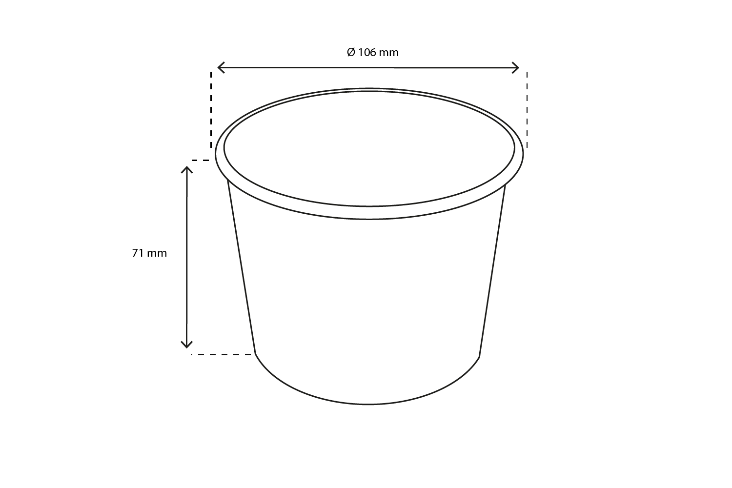 TakeAware.nl IJsbeker 360ml Ø106mm 12oz karton wit