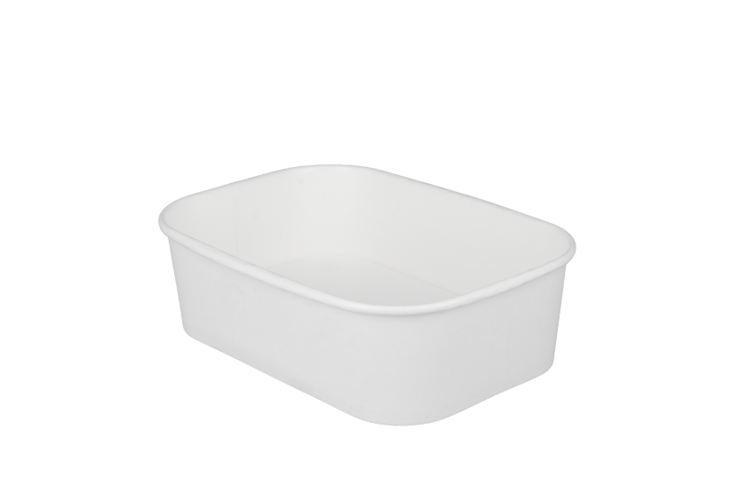 TakeAware.nl Saladebak karton 650ml 22oz wit vierkant (91022BW)