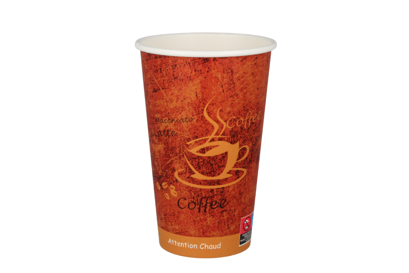 TakeAware.nl Kartonnen koffiebeker 450cc 16oz espresso gold (21805)