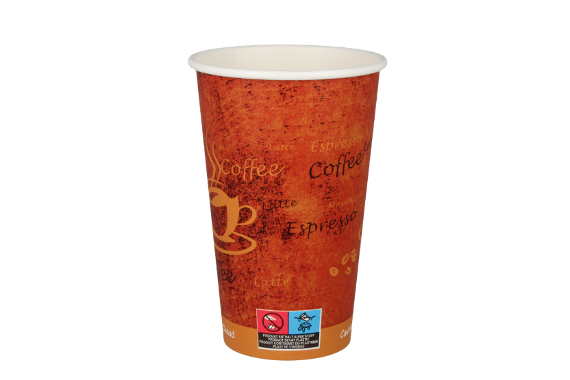 TakeAware.nl Kartonnen koffiebeker 450cc 16oz espresso gold (21805)