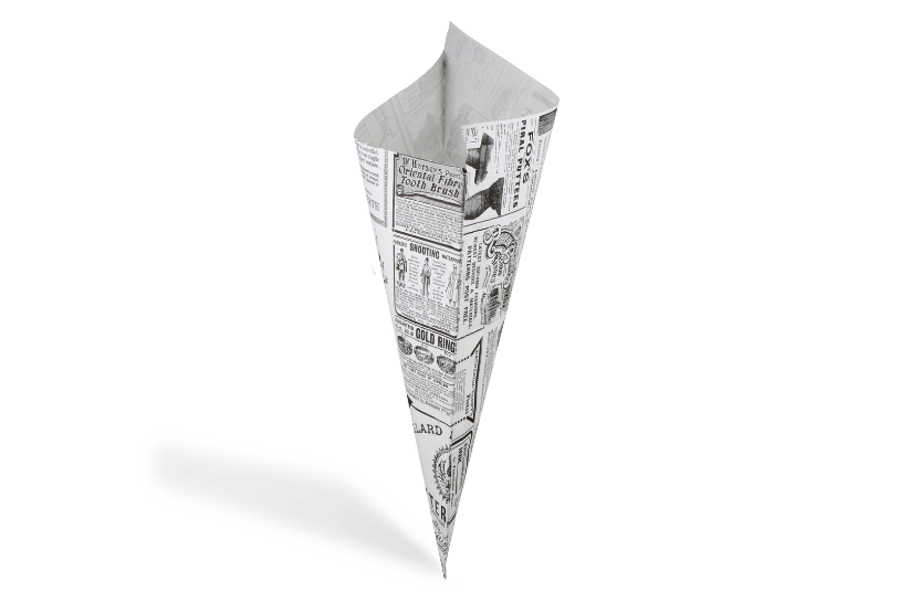 takeaware.nl Puntzakken Puntzakken 'Krant' K24 - 24cm vetvrij papier BIO