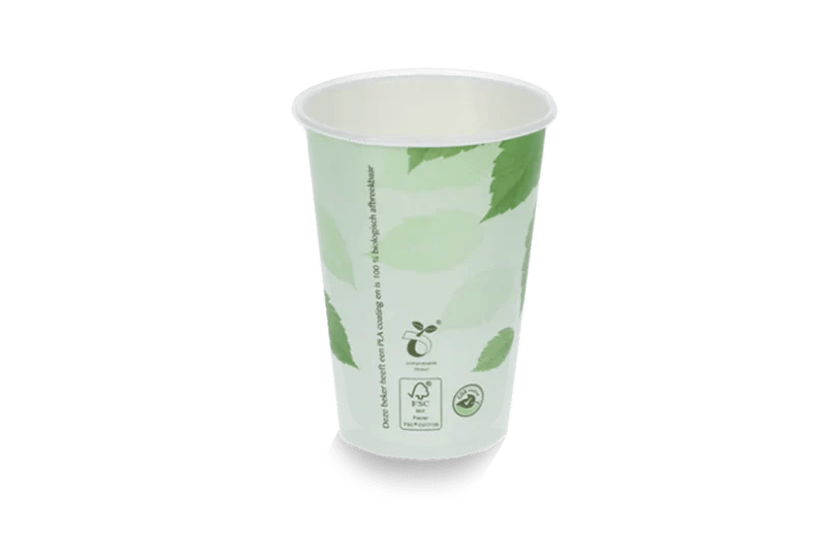 takeaware.nl Koffiebekers Kartonnen koffiebeker 180cc 7.5oz groen BIO