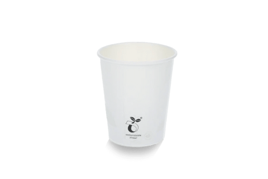 takeaware.nl Koffiebekers Kartonnen koffiebeker 230cc 8oz wit BIO