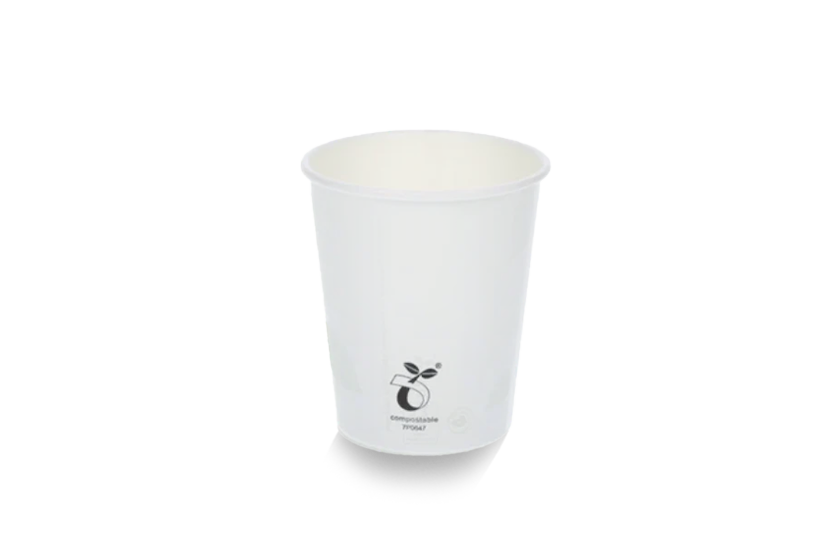 Coffee cup 230cc 8oz Ø80mm cardboard white BIO