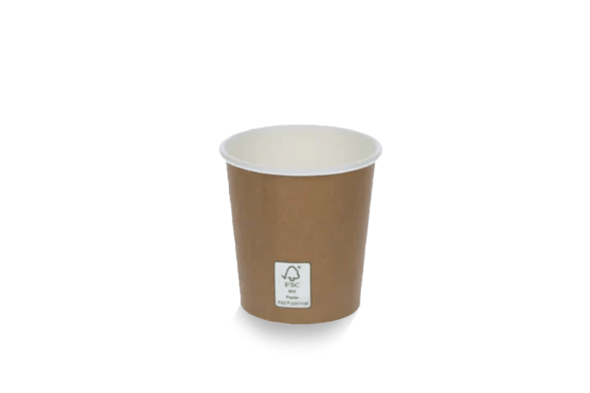 takeaware.nl Koffiebekers Kartonnen espressobeker 120cc 4oz kraftlook