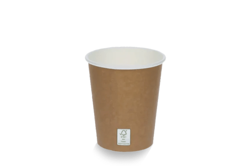 takeaware.nl Koffiebekers Kartonnen koffiebeker 230cc 8oz kraftlook