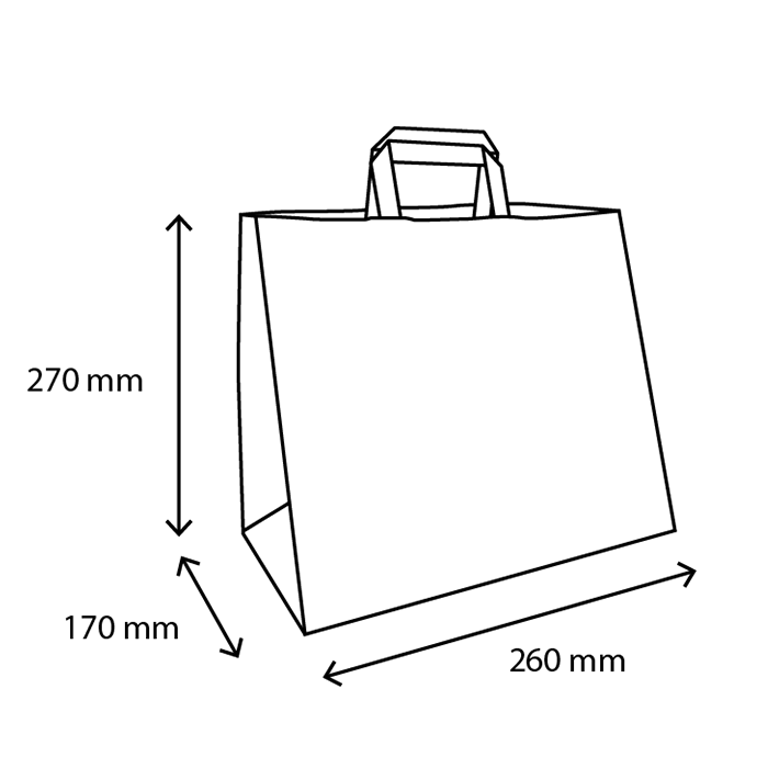 takeaware.nl Papieren tassen Papieren tassen Middel kraft 26+17x27cm BIO