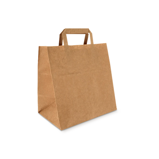 Paper carrier bags Medium Brown 26+17x27cm BIO