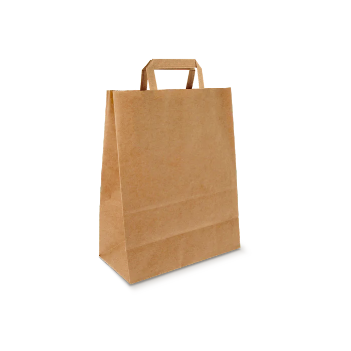 Paper carrier bags Small Brown 22+10x28cm BIO