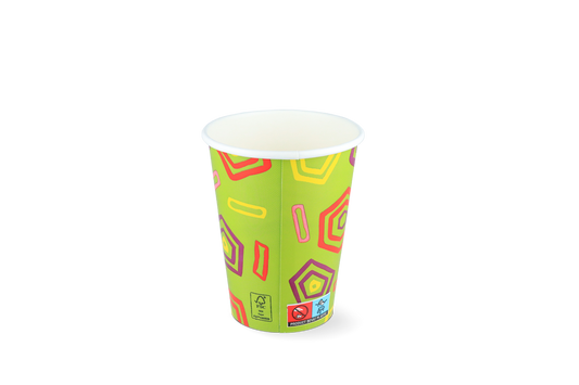 Milkshake cup small 360ml Ø90mm 12oz yellow FSC®Mix cardboard
