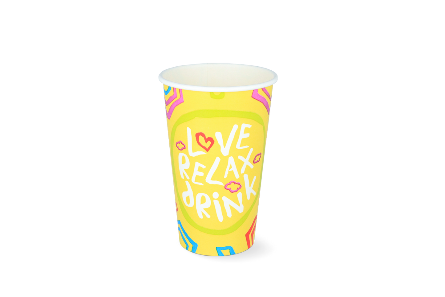 Milkshake cup medium 450ml Ø90mm 16oz yellow FSC®Mix cardboard