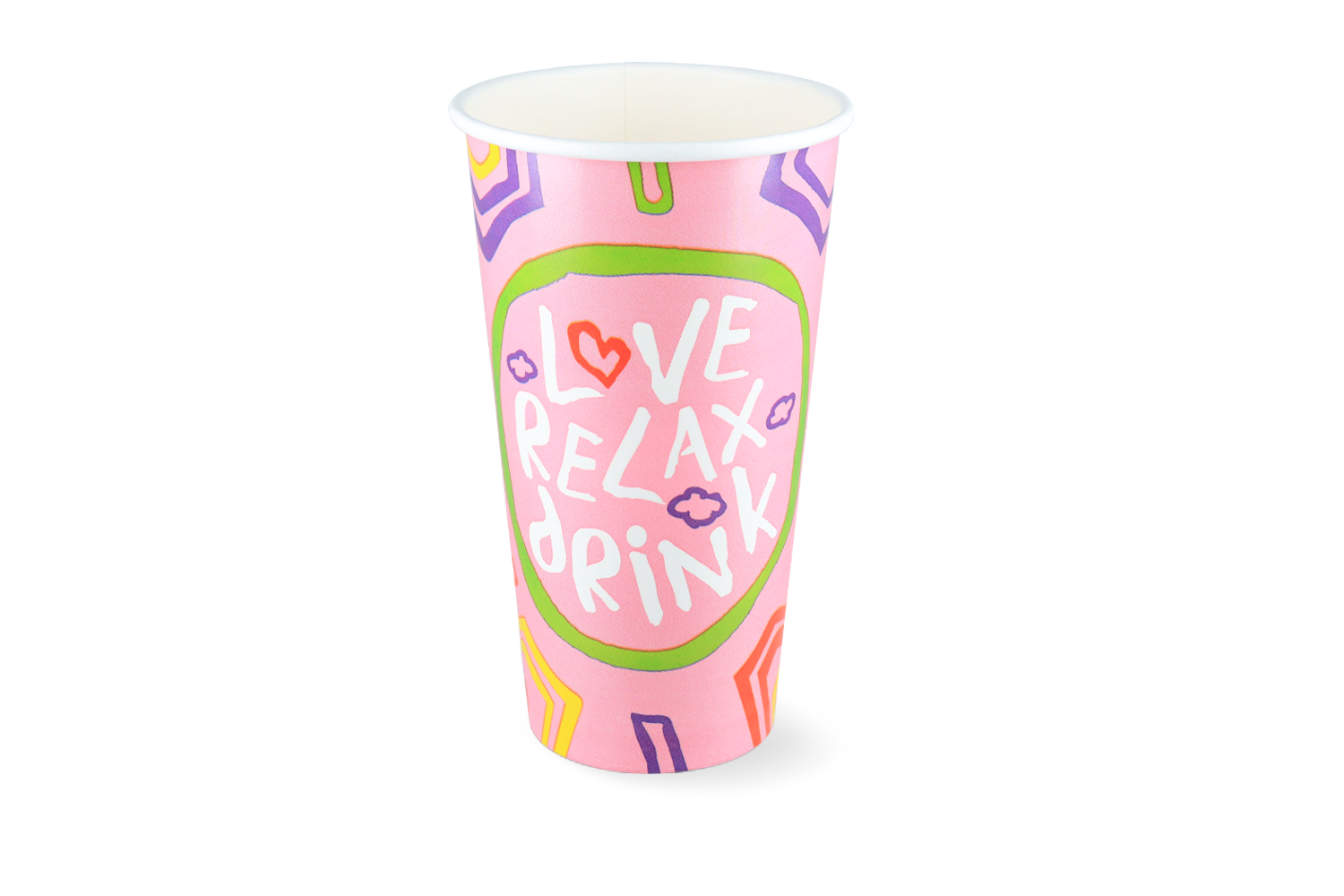 takeaware.nl Milkshakebekers Milkshakebeker groot 560ml 20oz roze FSC® karton