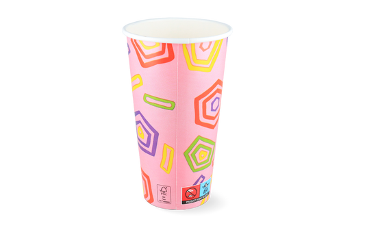 takeaware.nl Milkshakebekers Milkshakebeker groot 560ml 20oz roze FSC® karton