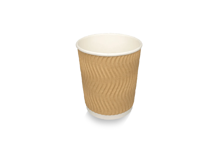 Coffee Cup 230cc 8oz Ø80mm Ripple Kraft