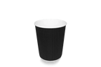 takeaware.nl Koffiebekers Kartonnen koffiebeker 230cc 8oz Ripple Zwart