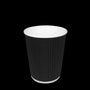 Coffee cup 230cc 8oz Ø80mm Ripple Black