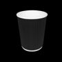 Coffee cup 230cc 8oz Ø80mm Ripple Black