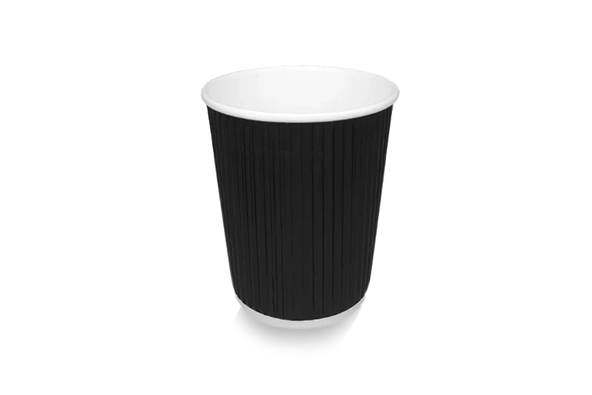 Coffee cup 230cc 8oz Ø80mm Ripple Black