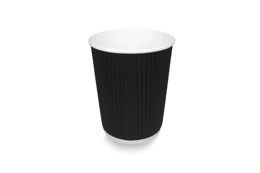 Coffee cup 230cc 8oz Ø80mm Ripple Black