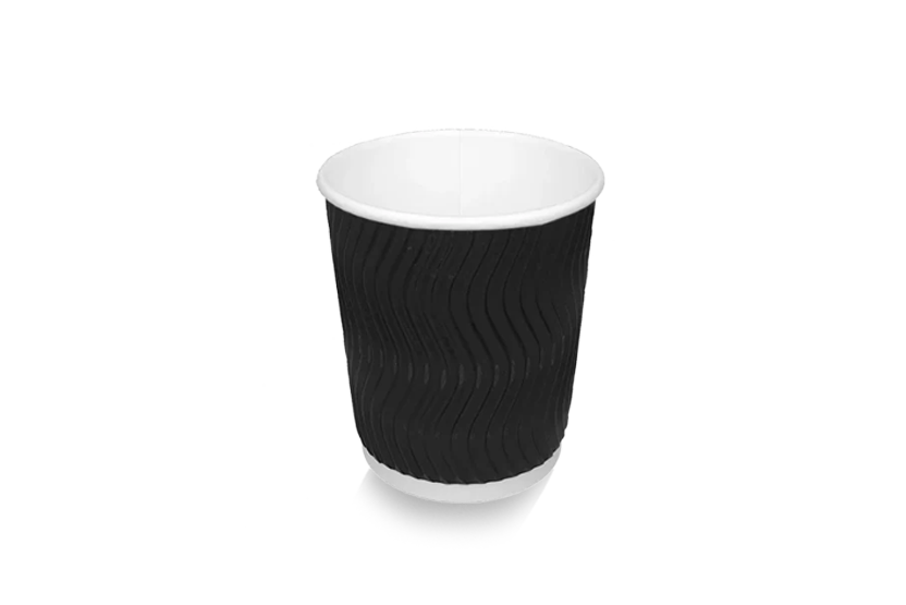 Coffee cup 177cc 7oz Ø73mm Ripple Black